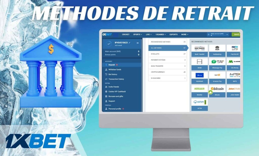 1xBet Mali Méthodes de retrait l'information