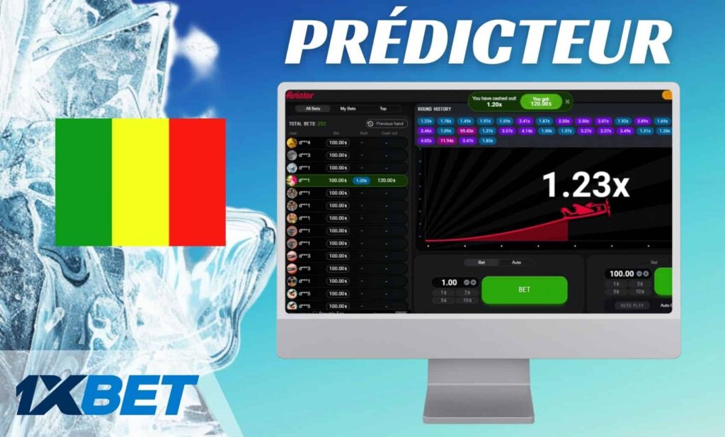 1xBet Mali jeu de casino Aviator Prédicteur révision