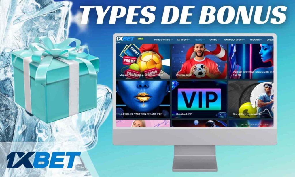 1xBet Mali site Types de bonus l'information